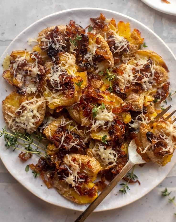 Onion Smashed Potatoes.